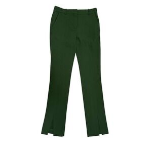 Victoria Beckham Split Hem Tailored Trousers Size 4 Dark Green Made in Italy